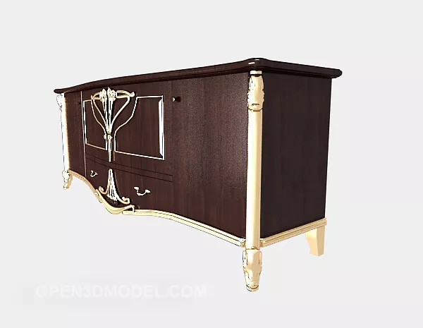 Exquisite Solid Wood Side Cabinet 3d model Exquisite Solid Wood Side Cabinet 3d model