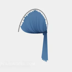 Fabric Curtain Curved Hanging 3d model