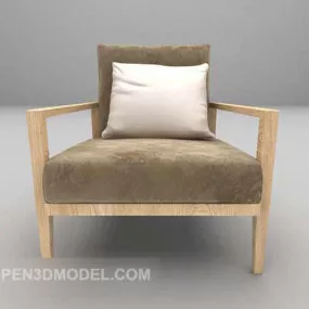 Fabric Home Wood Chair 3d model