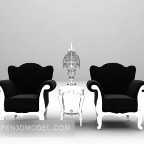 Fabric Home Chair Classic Style 3d model