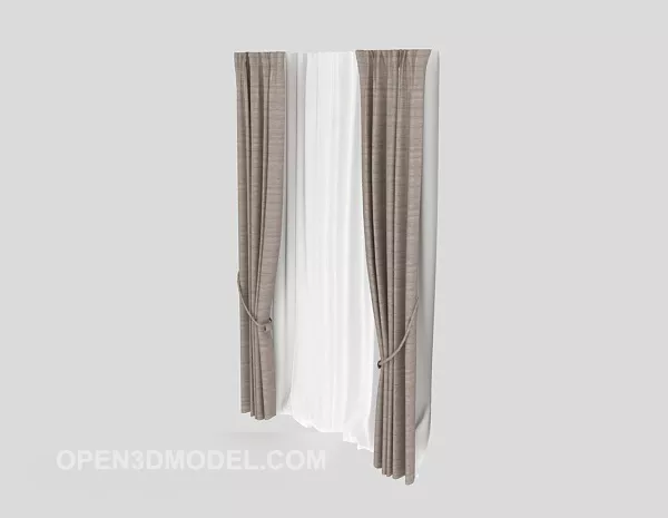 Roll Curtain, Textile Curtain 3d model