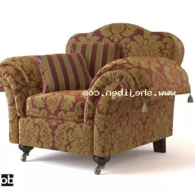 European Single Sofa Fabric Pattern 3d model