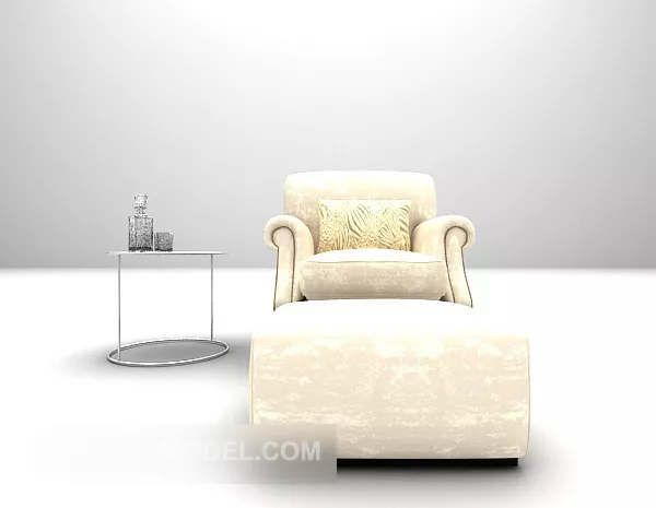 Yellow Fabric Sofa Combination Set 3d model Yellow Fabric Sofa Combination Set 3d model