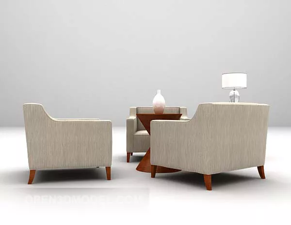 Fabric Table And Chair Brown Fabric 3d model Fabric Table And Chair Brown Fabric 3d model