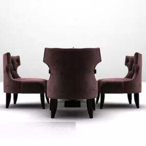 Fabric Table And Chair Combination 3d model