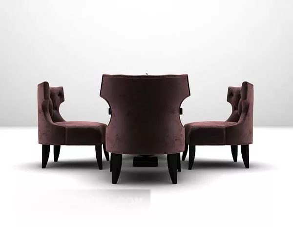 Fabric Table And Chair Combination 3d model Fabric Table And Chair Combination 3d model