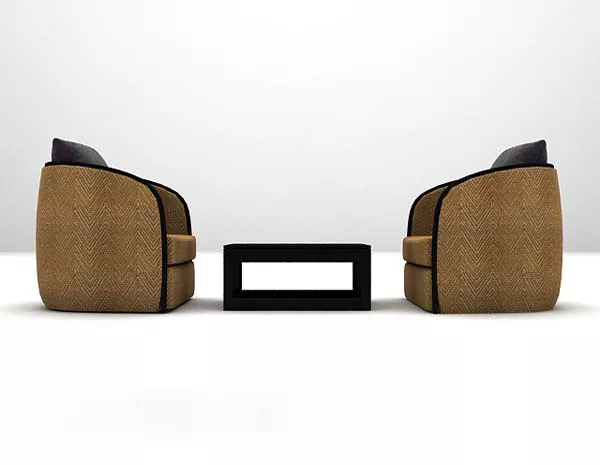 Fabric Table And High Back Chair Combination 3d model Fabric Table And High Back Chair Combination 3d model