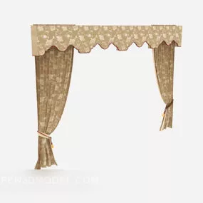 Family Bedroom Fabric Curtain 3d model