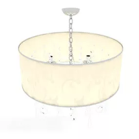 Family Living Room Yellow Chandelier 3d model
