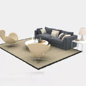 Family Multi-seaters Sofa Set 3d model