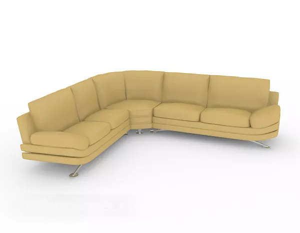 Family Yellow Multiplayer Sofa 3d model Family Yellow Multiplayer Sofa 3d model