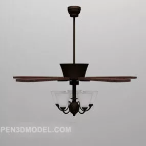 Wooden Classic Fan 3d model