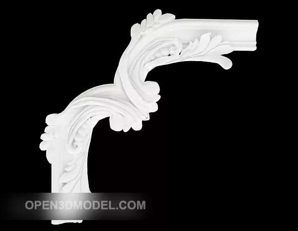 Modular Ceiling Plaster Floral Carved Style 3d model