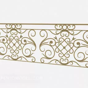 Balcony Brass Railing 3d model