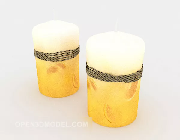 Realistic Burning Candle 3d model