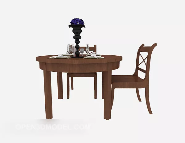 Field Solid Wood Dining Table Chair 3d model Field Solid Wood Dining Table Chair 3d model