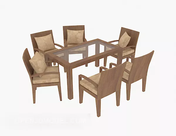 Field Solid Wood Home Dining Table 3d model Field Solid Wood Home Dining Table 3d model
