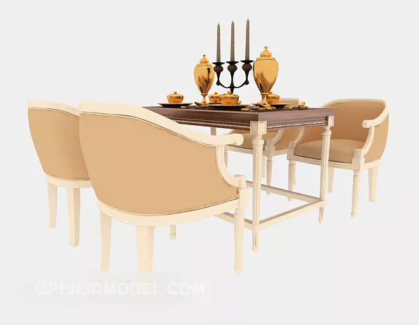 Fine Dining Table Chair 3d model Fine Dining Table Chair 3d model