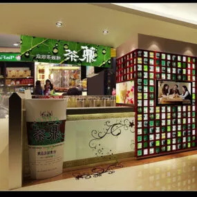 Chinese Tea Restaurant Interior 3d model