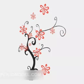 Flower Wall Painted 3d model
