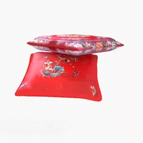 Flower Texture Cloth Pillow 3d model