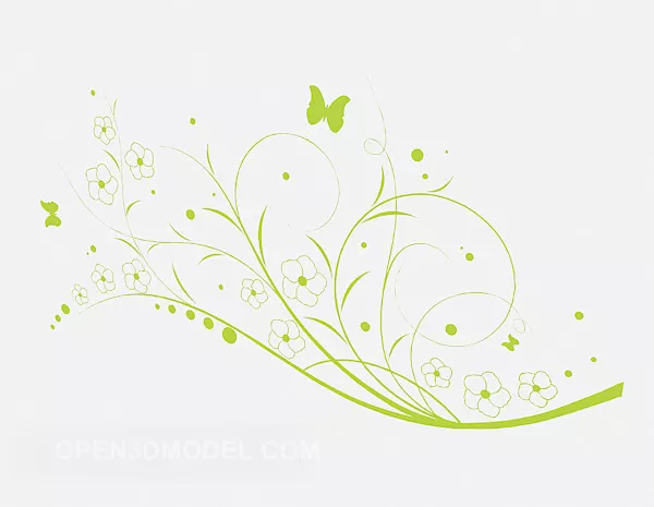Fluorescent Green Wall Trim 3d model Fluorescent Green Wall Trim 3d model