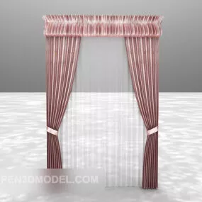 Fold Curtain Two Layers 3d model