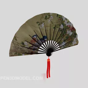 Japanese Fan Painting Texture 3d model