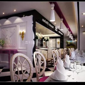 Food Restaurant V2 Interior 3d model