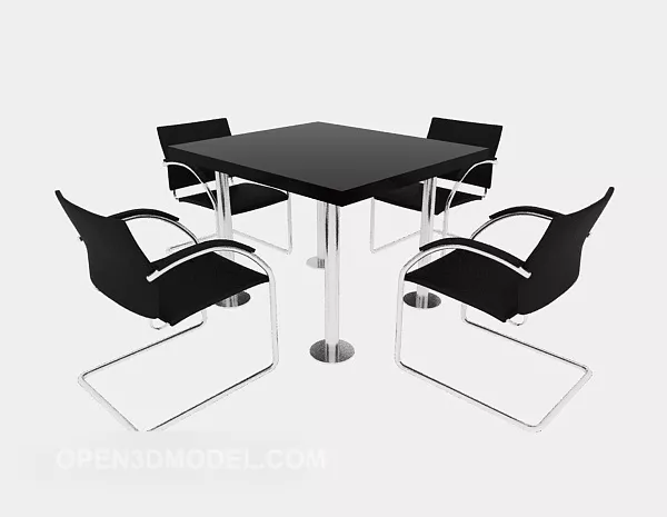 Four-person Conference Table Chair 3d model Four-person Conference Table Chair 3d model