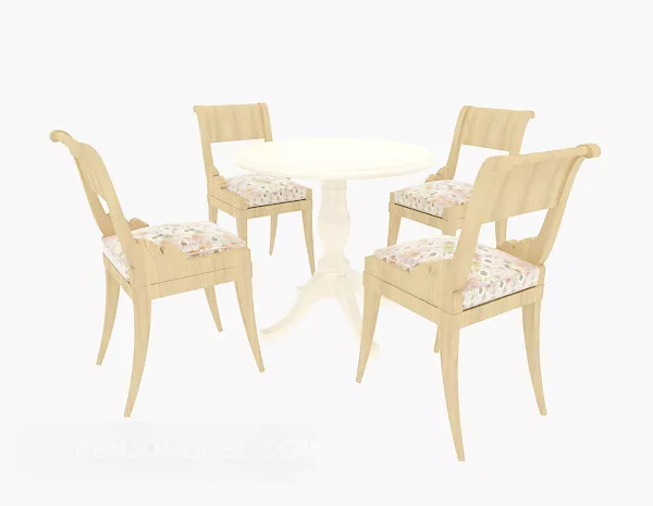 Four-person Home Dining Table 3d model Four-person Home Dining Table 3d model