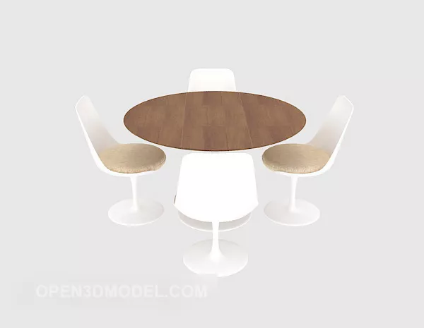 Modernism Round Table Chair Four-person 3d model Modernism Round Table Chair Four-person 3d model