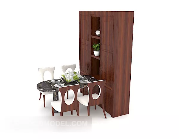 Four-person Small Dining Table 3d model Four-person Small Dining Table 3d model