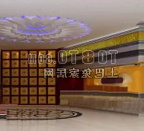 Office Hall With Reception Table 3d model