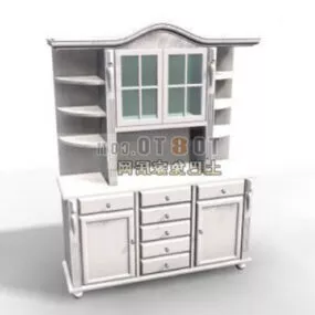 French Wine Cabinet Antique Style 3d model