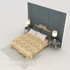 Fresh European Home Bed 3d model