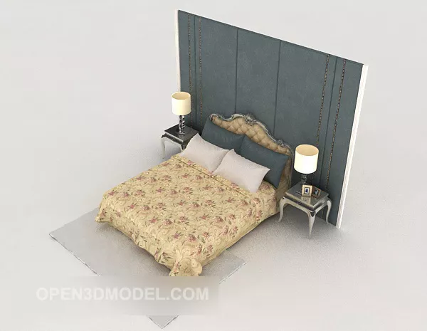 Fresh European Home Bed 3d model Fresh European Home Bed 3d model