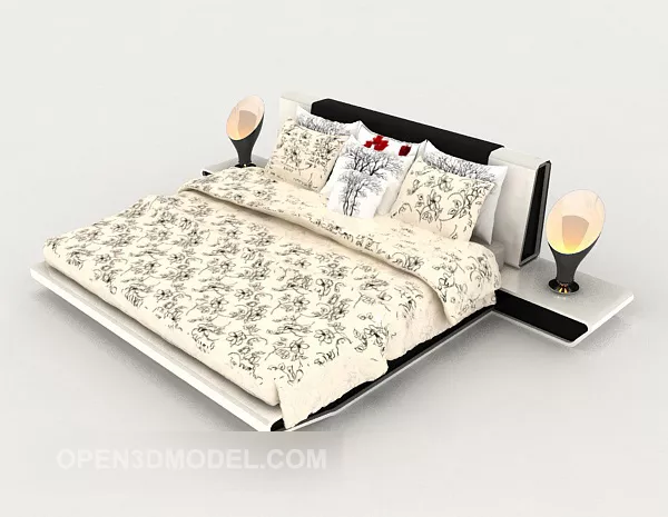 Fresh Modern Double Bed 3d model Fresh Modern Double Bed 3d model