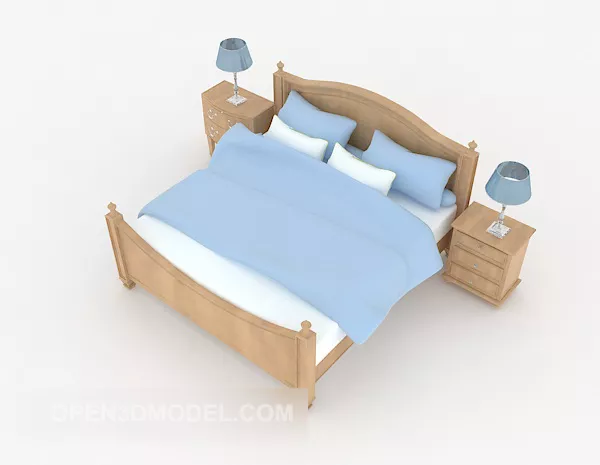 Fresh Monochrome Double Bed 3d model Fresh Monochrome Double Bed 3d model