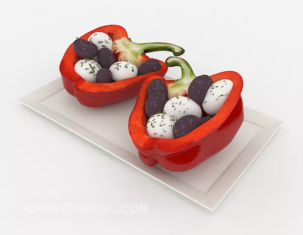 Fruits Set, Banana, Apple Fruit 3d model