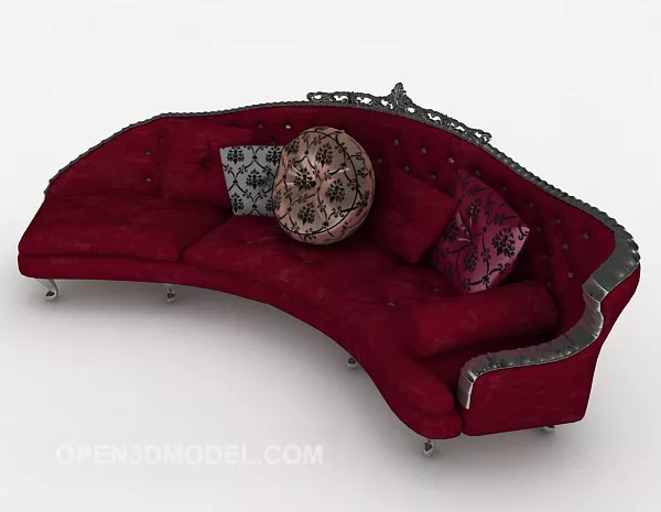 Fuchsia Red Multiplayer Sofa 3d model Fuchsia Red Multiplayer Sofa 3d model