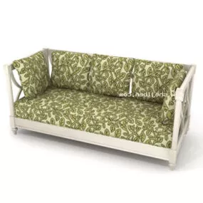 Garden Sofa Floral Fabric Pattern 3d model