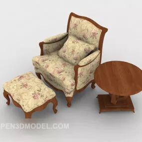 Garden Flower Home Single Sofa 3d model