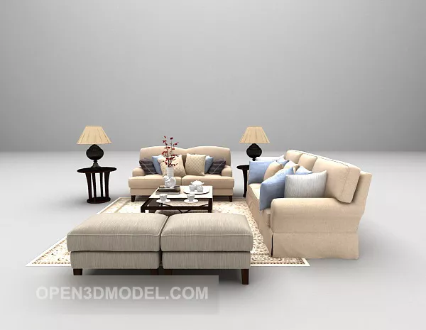 Garden Simple Sofa Furniture 3d model Garden Simple Sofa Furniture 3d model