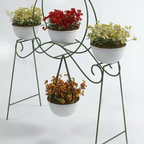 Garden Small Potted Iron Stand 3d model
