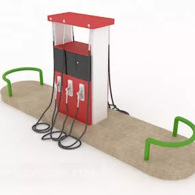 Public Gas Station Building 3d model