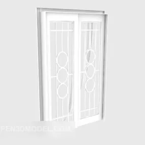 Glass Door Iron Frame 3d model