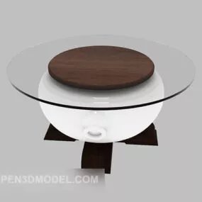 Glass Round Coffee Table Modern Style 3d model
