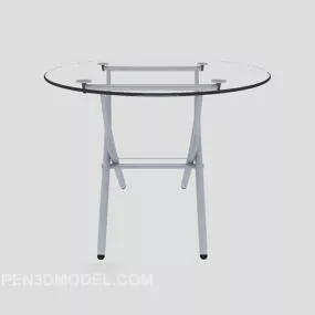 Glass Table Round Furniture 3d model