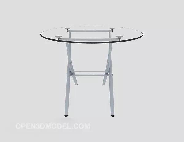 Glass Table Round Furniture 3d model Glass Table Round Furniture 3d model